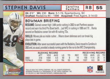 2004 Bowman Chrome #55 Stephen Davis Back