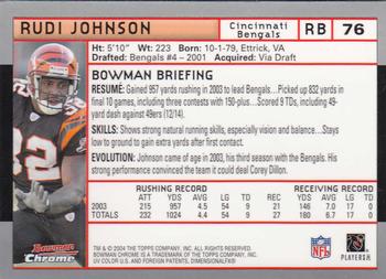 2004 Bowman Chrome #76 Rudi Johnson Back