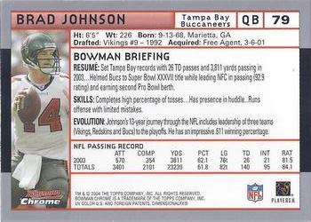 2004 Bowman Chrome #79 Brad Johnson Back