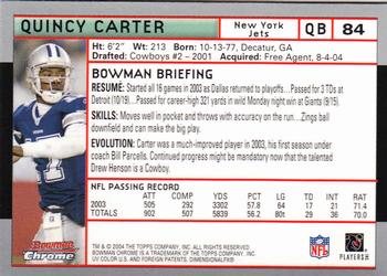 2004 Bowman Chrome #84 Quincy Carter Back