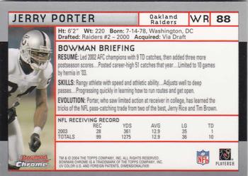 2004 Bowman Chrome #88 Jerry Porter Back