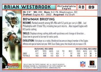 2004 Bowman Chrome #89 Brian Westbrook Back