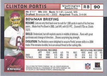 2004 Bowman Chrome #90 Clinton Portis Back