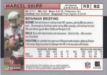 2004 Bowman Chrome #92 Marcel Shipp Back