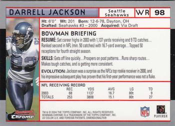 2004 Bowman Chrome #98 Darrell Jackson Back
