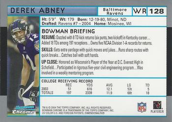 2004 Bowman Chrome #128 Derek Abney Back