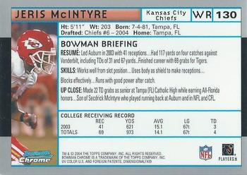 2004 Bowman Chrome #130 Jeris McIntyre Back