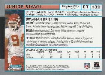 2004 Bowman Chrome #139 Junior Siavii Back
