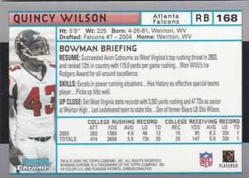 2004 Bowman Chrome #168 Quincy Wilson Back