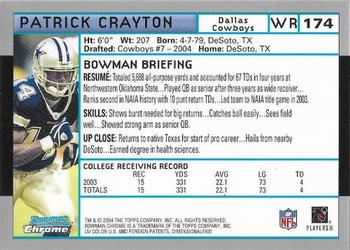 2004 Bowman Chrome #174 Patrick Crayton Back