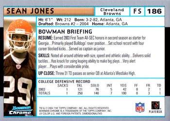 2004 Bowman Chrome #186 Sean Jones Back