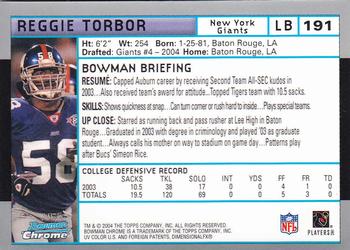 2004 Bowman Chrome #191 Reggie Torbor Back