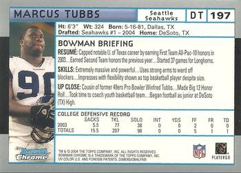 2004 Bowman Chrome #197 Marcus Tubbs Back