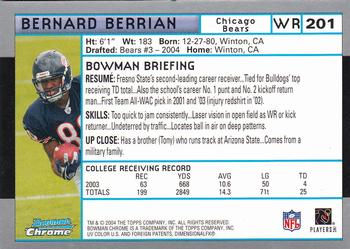 2004 Bowman Chrome #201 Bernard Berrian Back