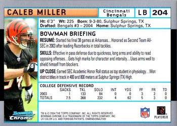 2004 Bowman Chrome #204 Caleb Miller Back
