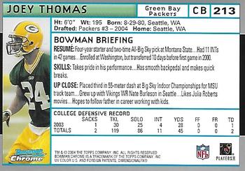 2004 Bowman Chrome #213 Joey Thomas Back