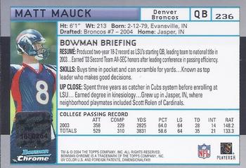 2004 Bowman Chrome #236 Matt Mauck Back