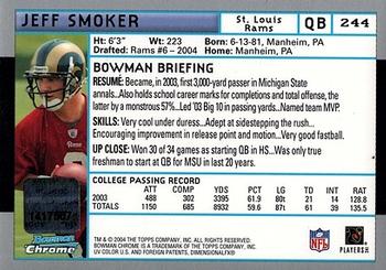2004 Bowman Chrome #244 Jeff Smoker Back