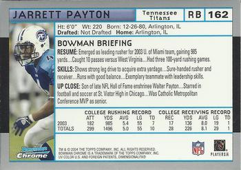 2004 Bowman Chrome #162 Jarrett Payton Back