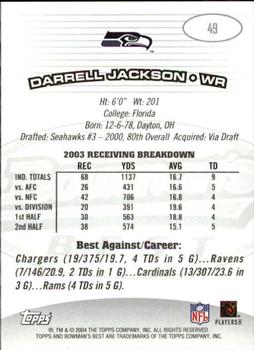 2004 Bowman's Best #49 Darrell Jackson Back