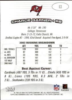 2004 Bowman's Best #63 Charlie Garner Back