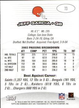 2004 Bowman's Best #73 Jeff Garcia Back
