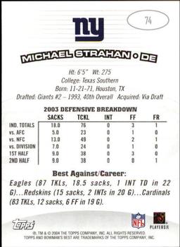 2004 Bowman's Best #74 Michael Strahan Back
