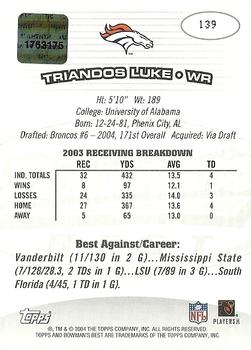 2004 Bowman's Best #139 Triandos Luke Back