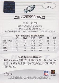 2004 Bowman's Best #152 Andy Hall Back