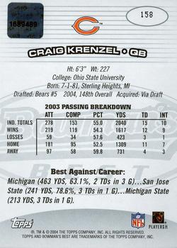 2004 Bowman's Best #158 Craig Krenzel Back