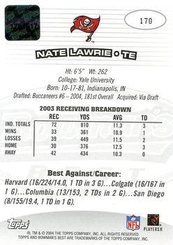 2004 Bowman's Best #170 Nate Lawrie Back