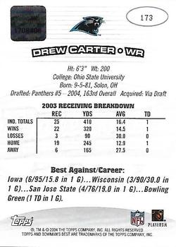 2004 Bowman's Best #173 Drew Carter Back