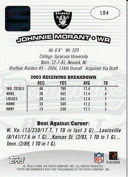 2004 Bowman's Best #184 Johnnie Morant Back