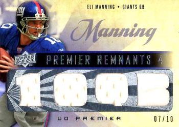 2008 Upper Deck Premier - Remnants Quad 10 #PR4-EM Eli Manning  Front