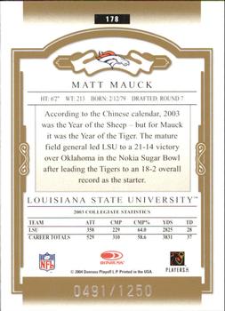2004 Donruss Classics #178 Matt Mauck Back