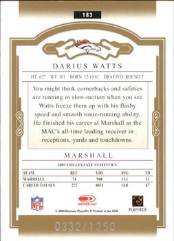 2004 Donruss Classics #183 Darius Watts Back