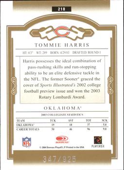 2004 Donruss Classics #218 Tommie Harris Back
