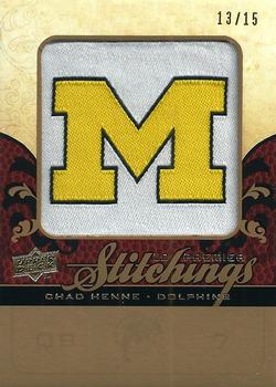 2008 Upper Deck Premier - Stitchings College Logo Gold #PS-CH Chad Henne Front