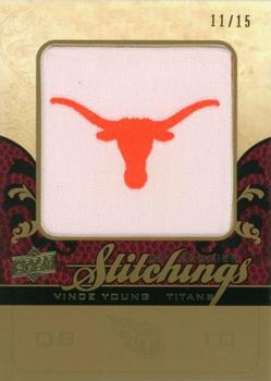 2008 Upper Deck Premier - Stitchings College Logo Gold #PS-VY Vince Young Front