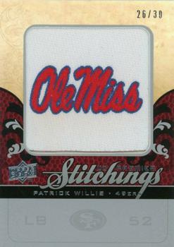 2008 Upper Deck Premier - Stitchings College Logo Silver #PS-PW Patrick Willis Front