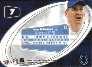2004 Fleer E-X #7 Peyton Manning Back