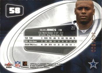 2004 Fleer E-X #58 Julius Jones Back