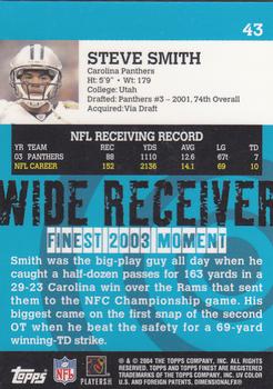 2004 Finest #43 Steve Smith Back