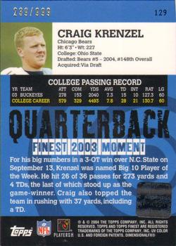 2004 Finest #129 Craig Krenzel Back