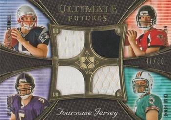 2008 Upper Deck Ultimate Collection - Ultimate Futures Foursomes Jerseys Gold #UFRJ-2 Chad Henne / Joe Flacco / Matt Ryan / Brian Brohm Front