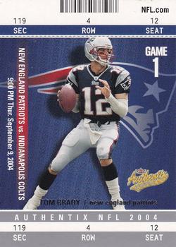 2004 Fleer Authentix #1 Tom Brady Front