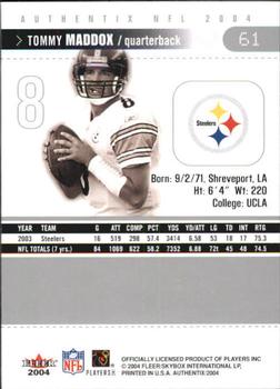 2004 Fleer Authentix #61 Tommy Maddox Back