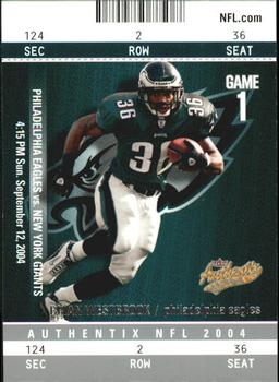 2004 Fleer Authentix #80 Brian Westbrook Front