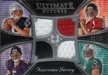 2008 Upper Deck Ultimate Collection - Ultimate Futures Foursomes Jerseys Prime Silver #UFRJ-7 Kevin O'Connell / Matt Ryan / Joe Flacco / Chad Henne Front