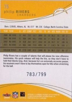 2004 Flair #75 Philip Rivers Back